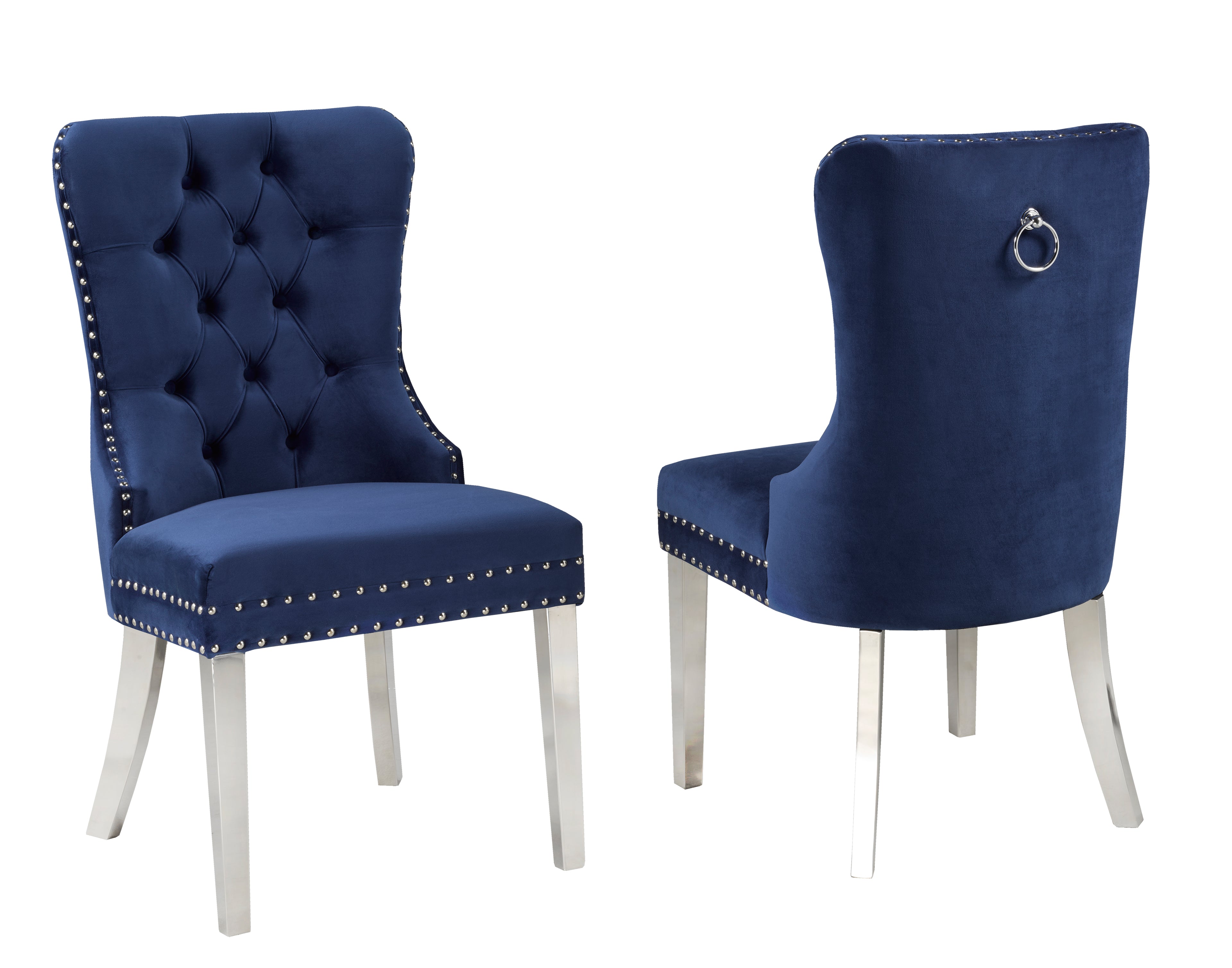 DINING CHAIR, SET OF 2 - NAVY