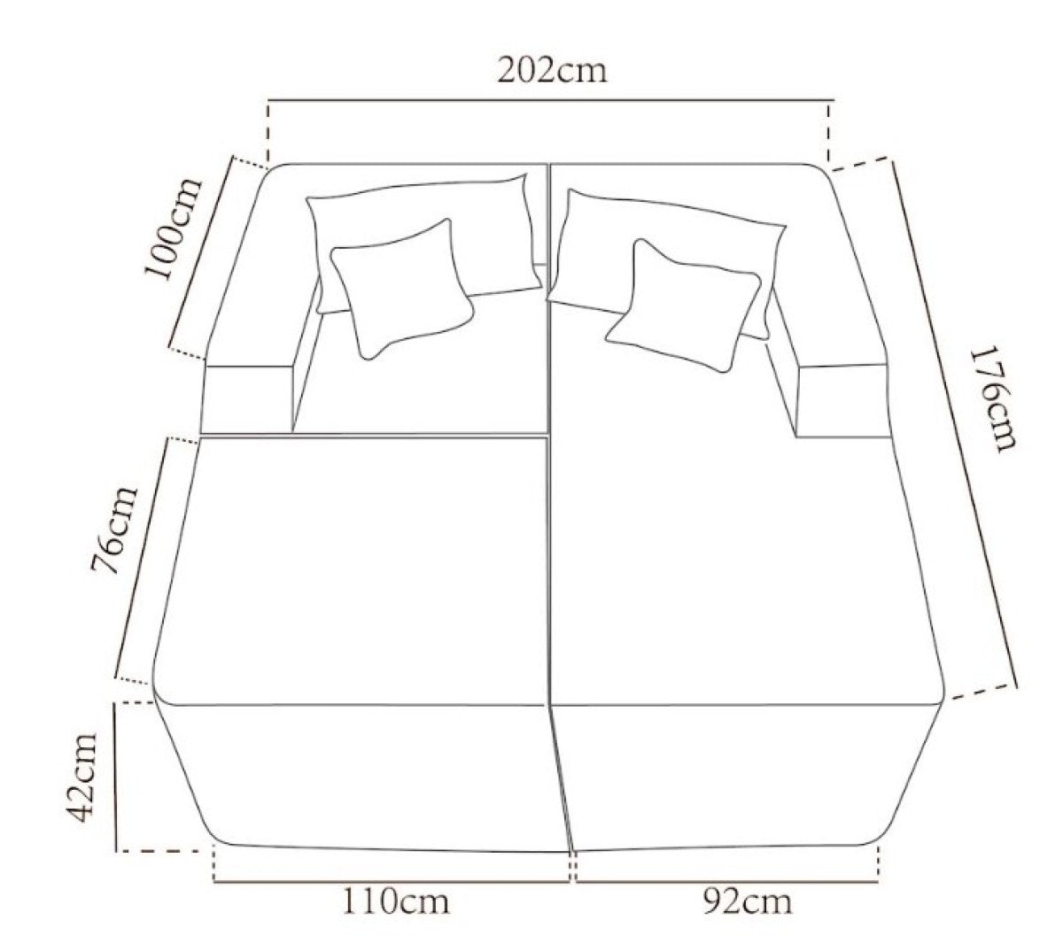 SECTIONAL W/OTTOMAN - TAUPE