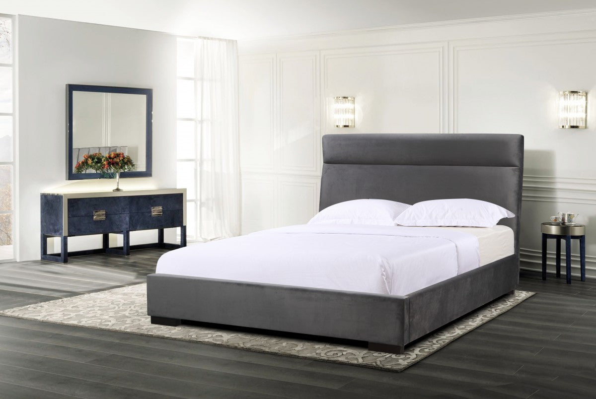 QUEEN PLATFORM BED - GREY