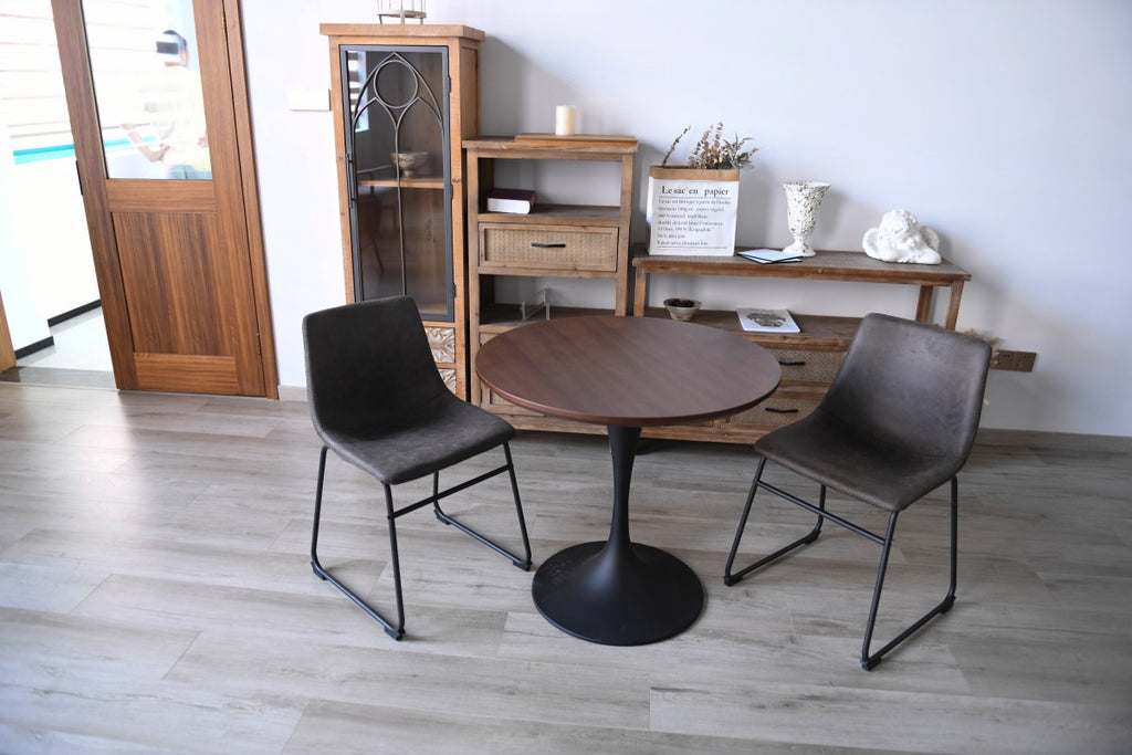 DINING CHAIR, SET OF 2, VINTAGE BROWN