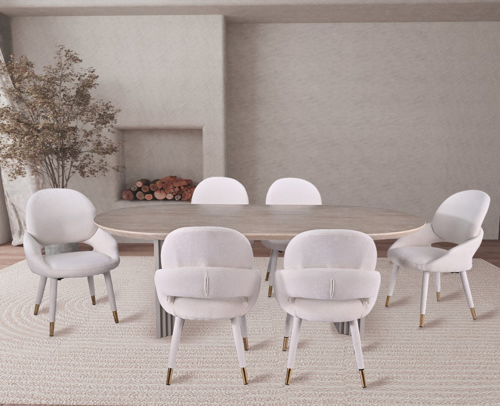 7-PIECE DINING SET - BEIGE