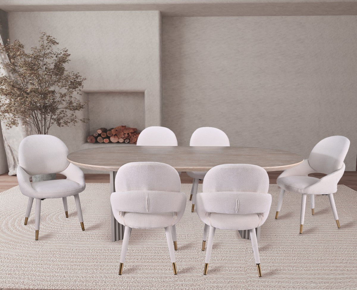 7-PIECE DINING SET - BEIGE