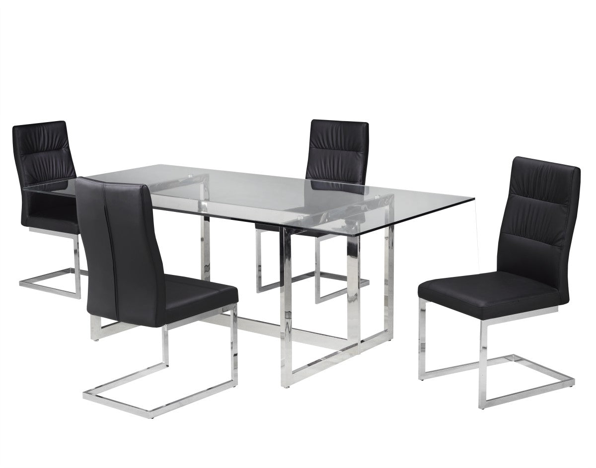 5-PIECE DINING SET - BLACK