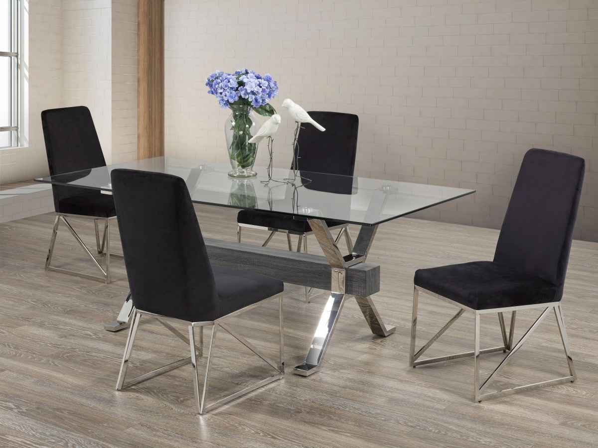 5-PIECE DINING SET - BLACK