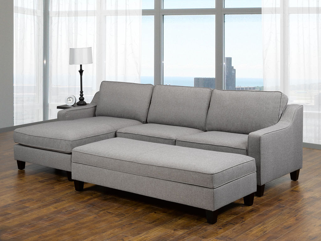 LHF SECTIONAL & OTTOMAN - GREY