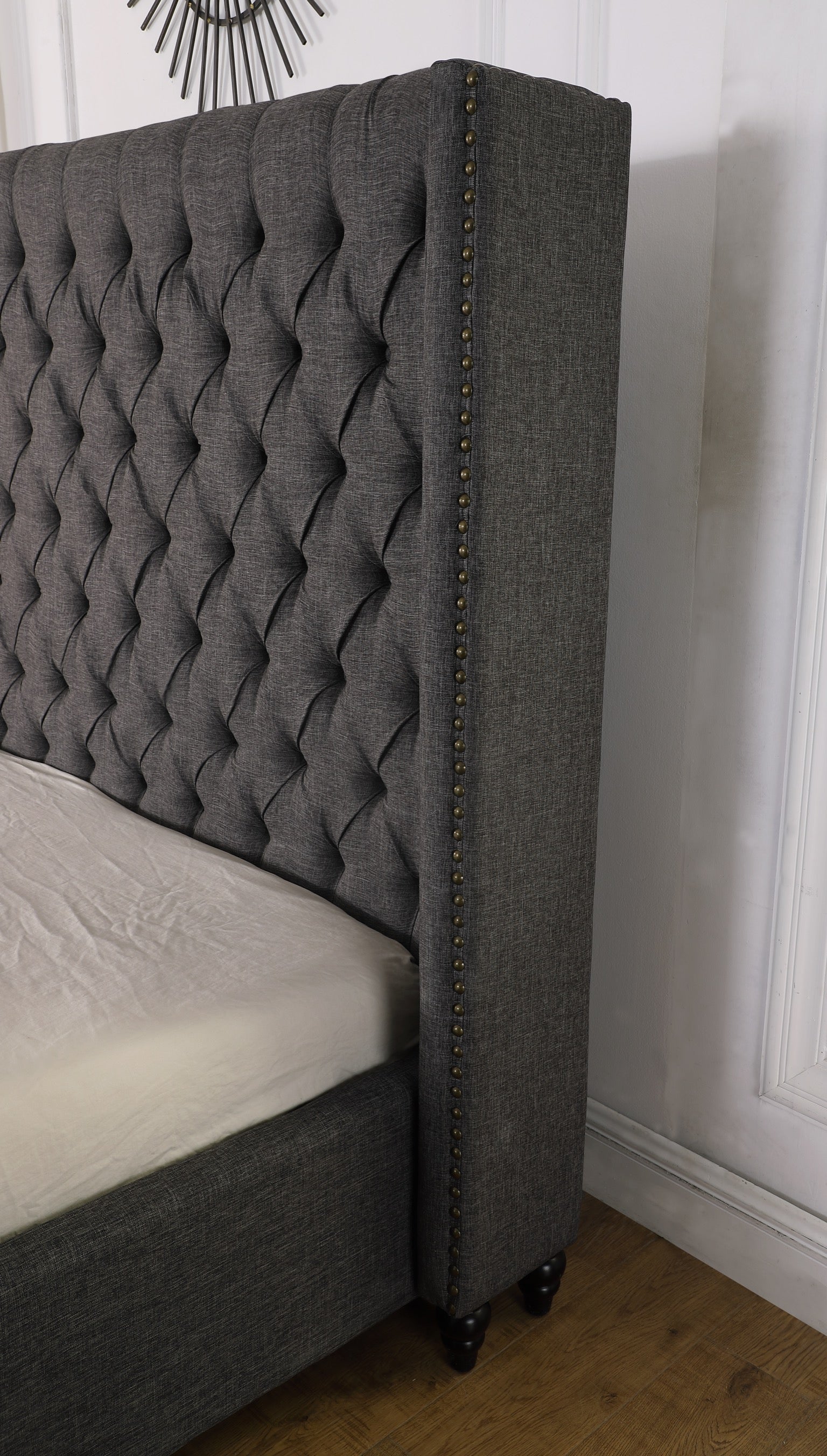 KING PLATFORM BED - GREY