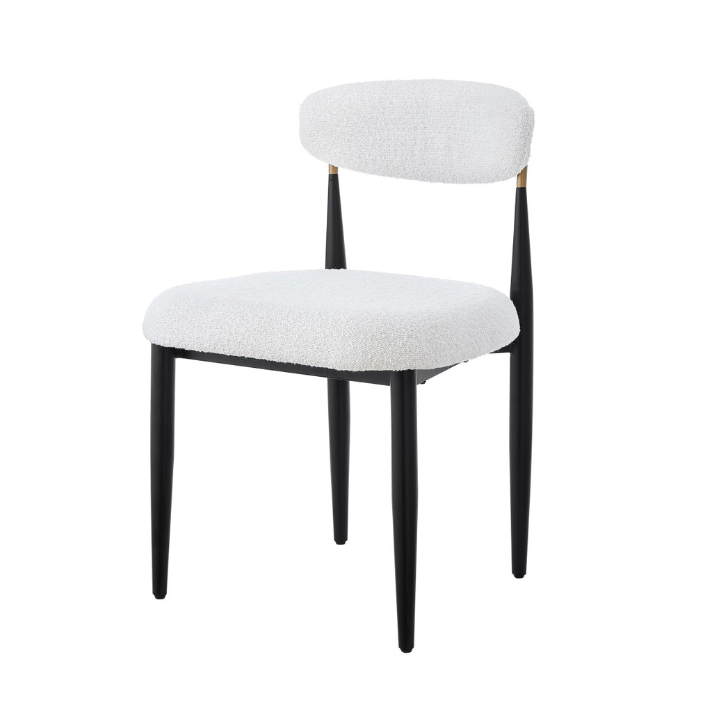 DINING CHAIR, SET OF 2 - WHITE/BLACK