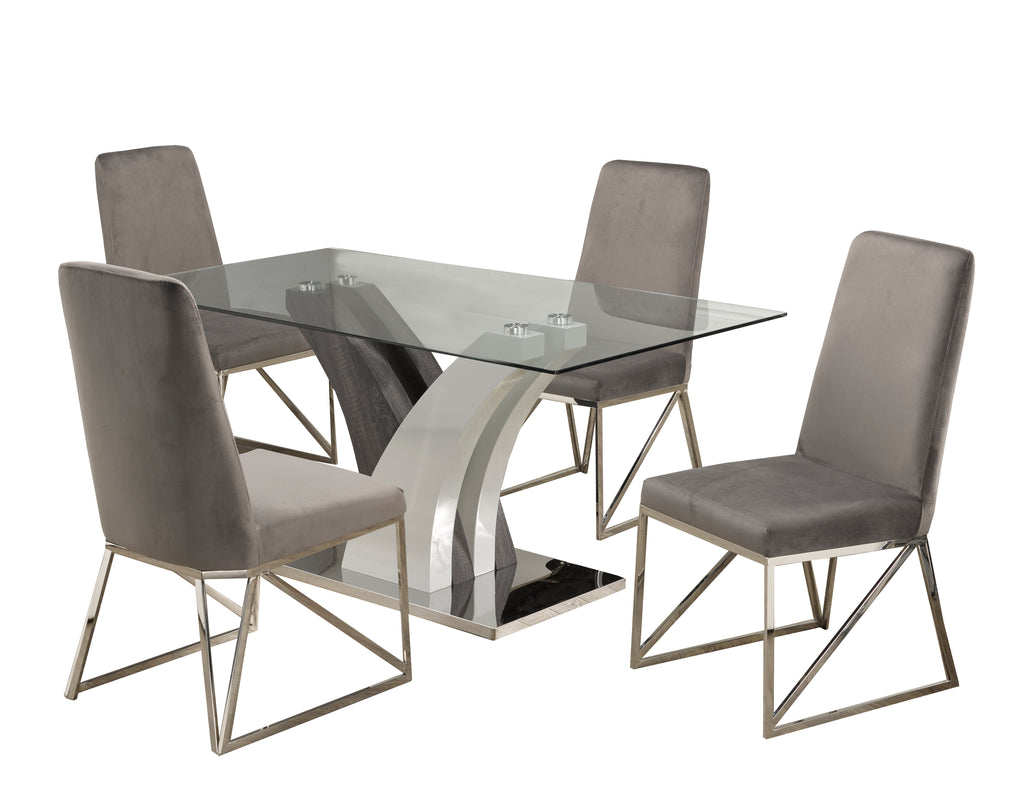 5-PIECE DINING SET - GREY