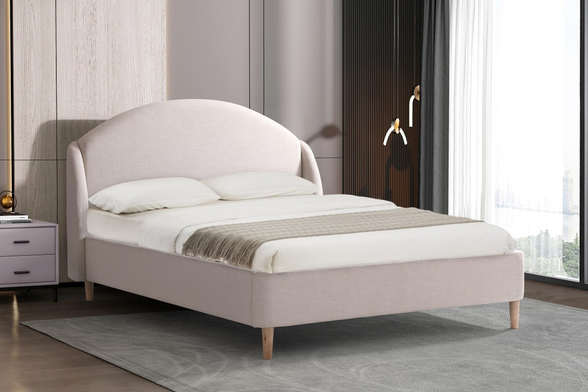 KING PLATFORM BED - BEIGE