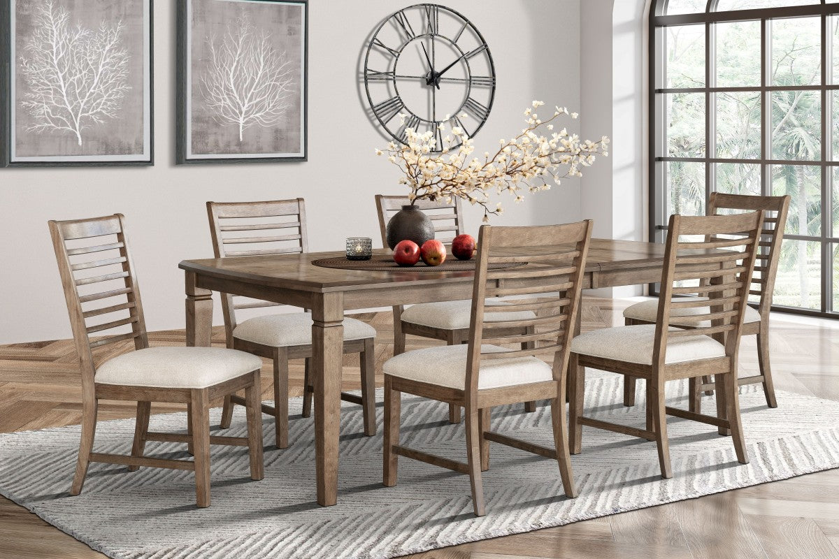 7-PIECE DINING SET - WALNUT