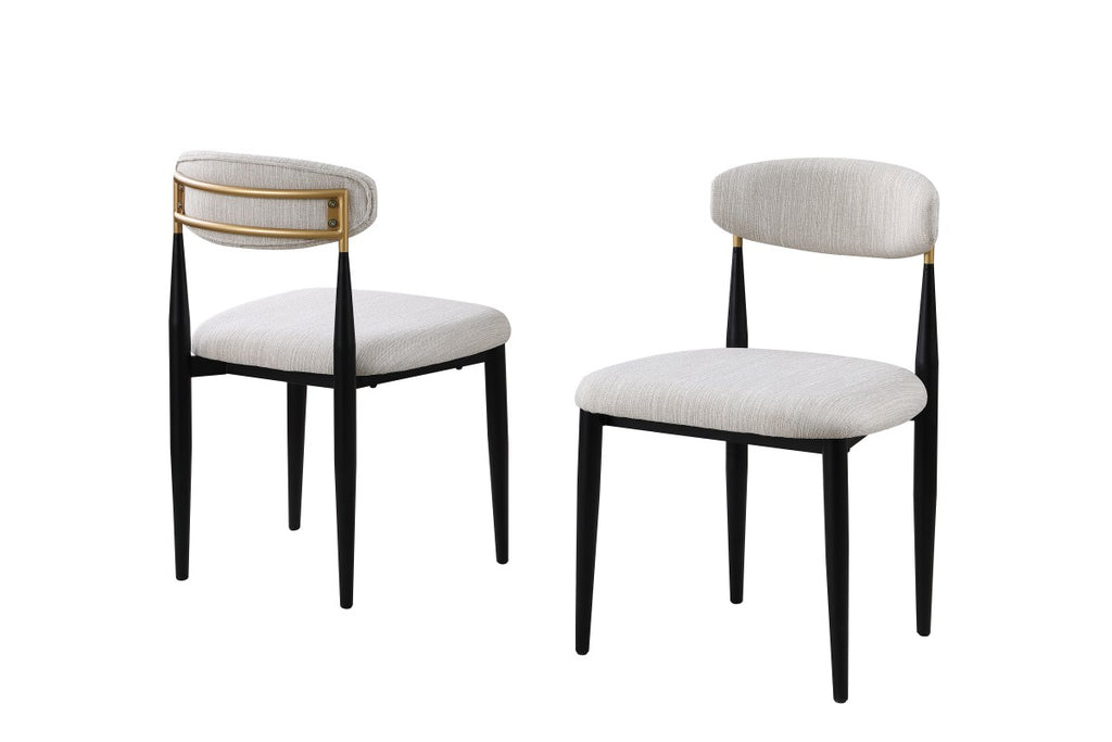 DINING CHAIR, SET OF 2 - BEIGE/BLACK