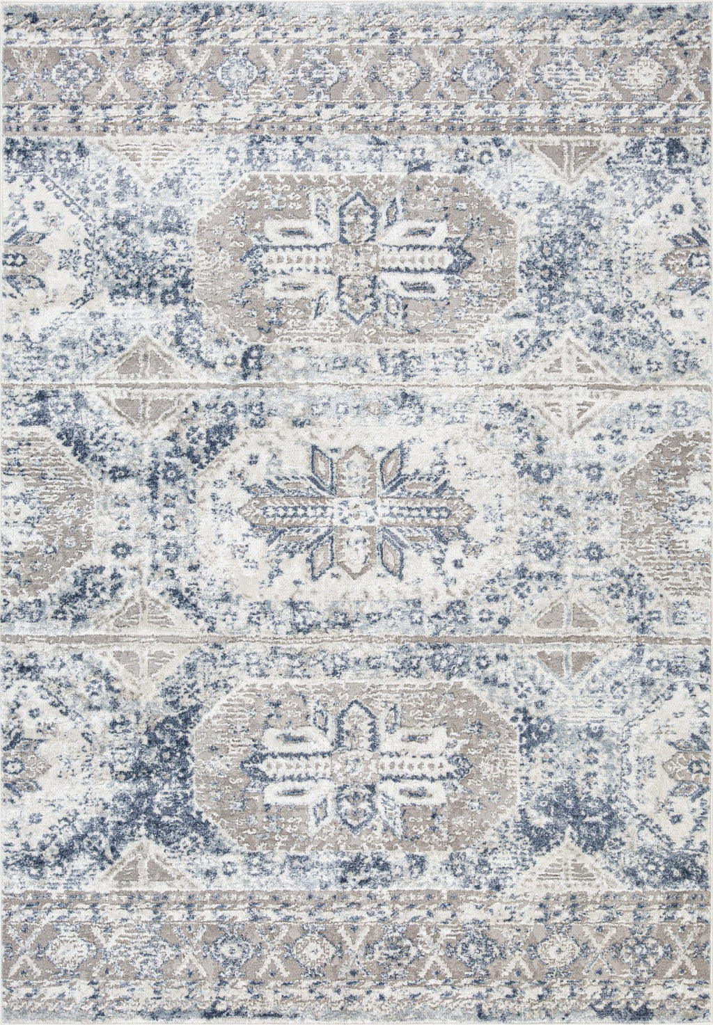7 X 9 AREA RUG - GREY/BLUE