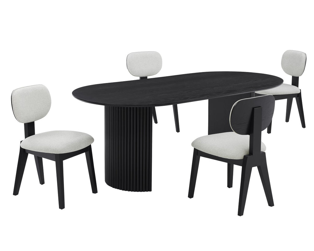 5-PIECE DINING SET - BLACK