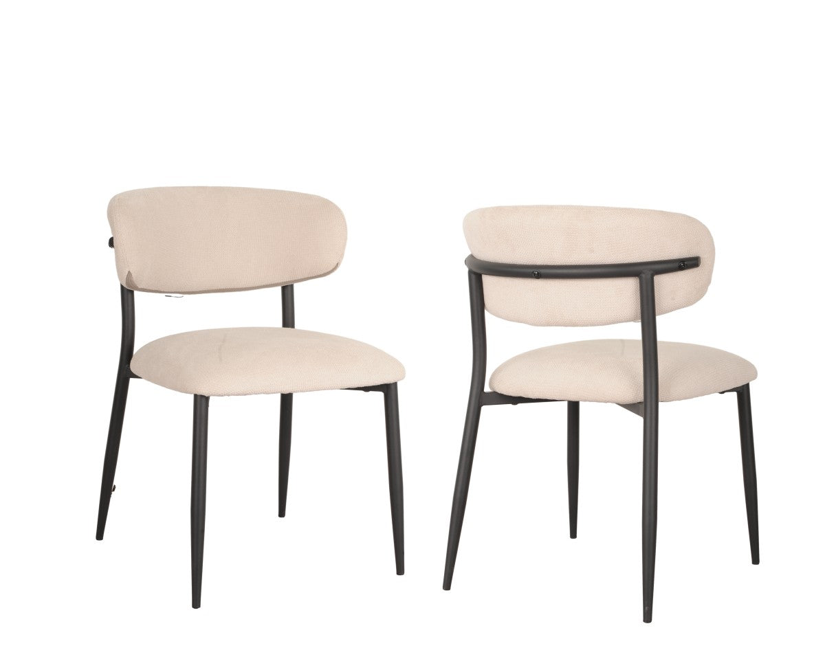 DINING CHAIR, SET OF 2 - BEIGE