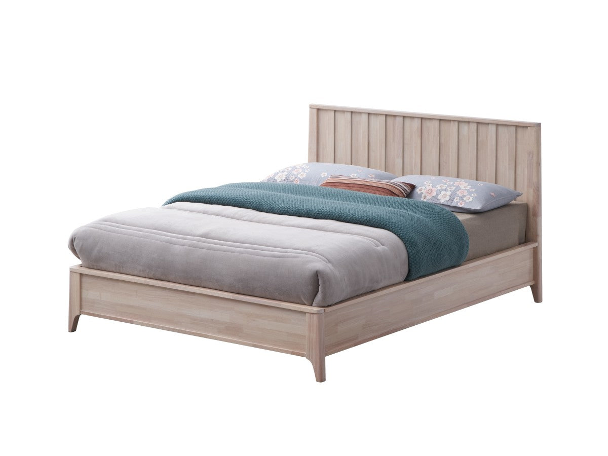 QUEEN PLATFORM BED - WHITE WASH