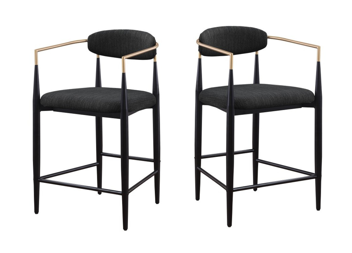 COUNTER STOOL, SET OF 2 - BLACK