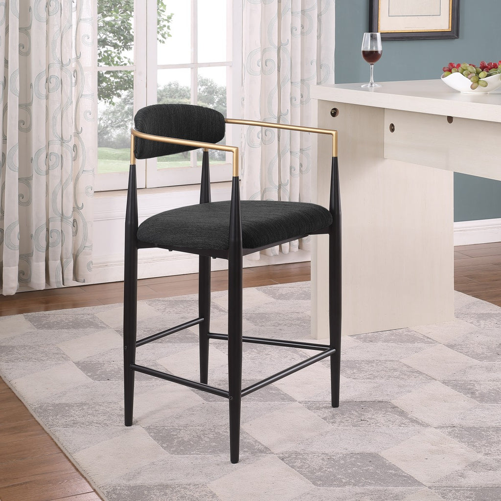 COUNTER STOOL, SET OF 2 - BLACK