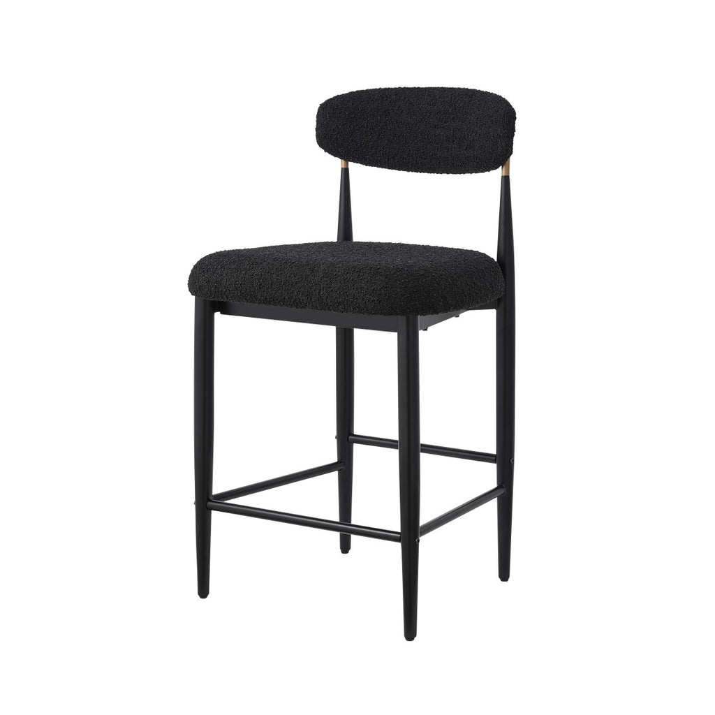 COUNTER STOOL, SET OF 2 - BLACK