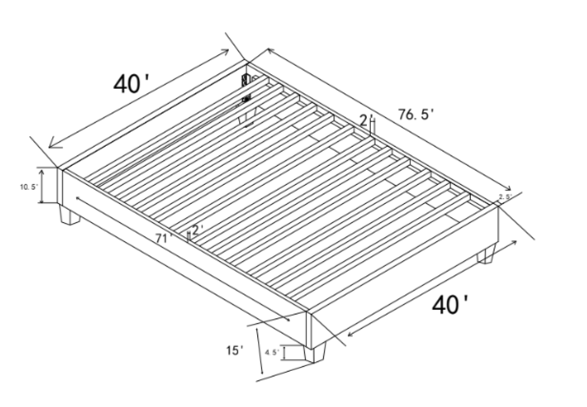TWIN BED BASE - GREY