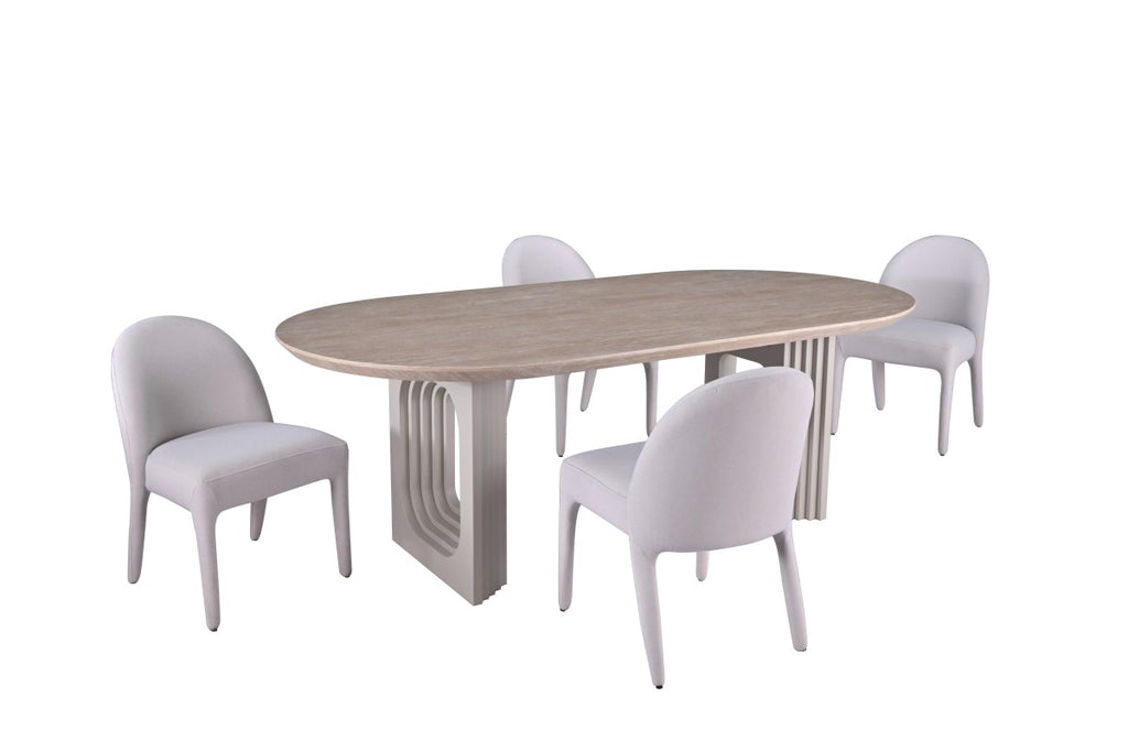 5-PIECE DINING SET - BEIGE