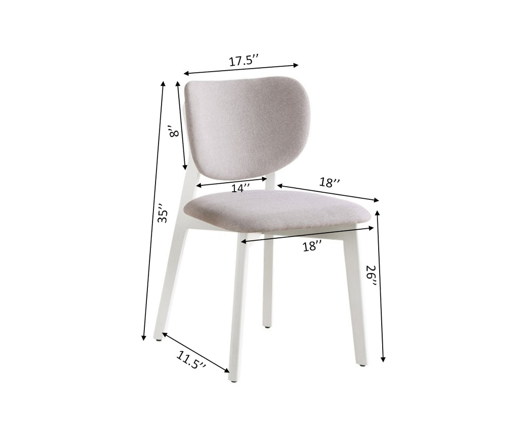 DINING CHAIRS, SET OF 2 - CREAM