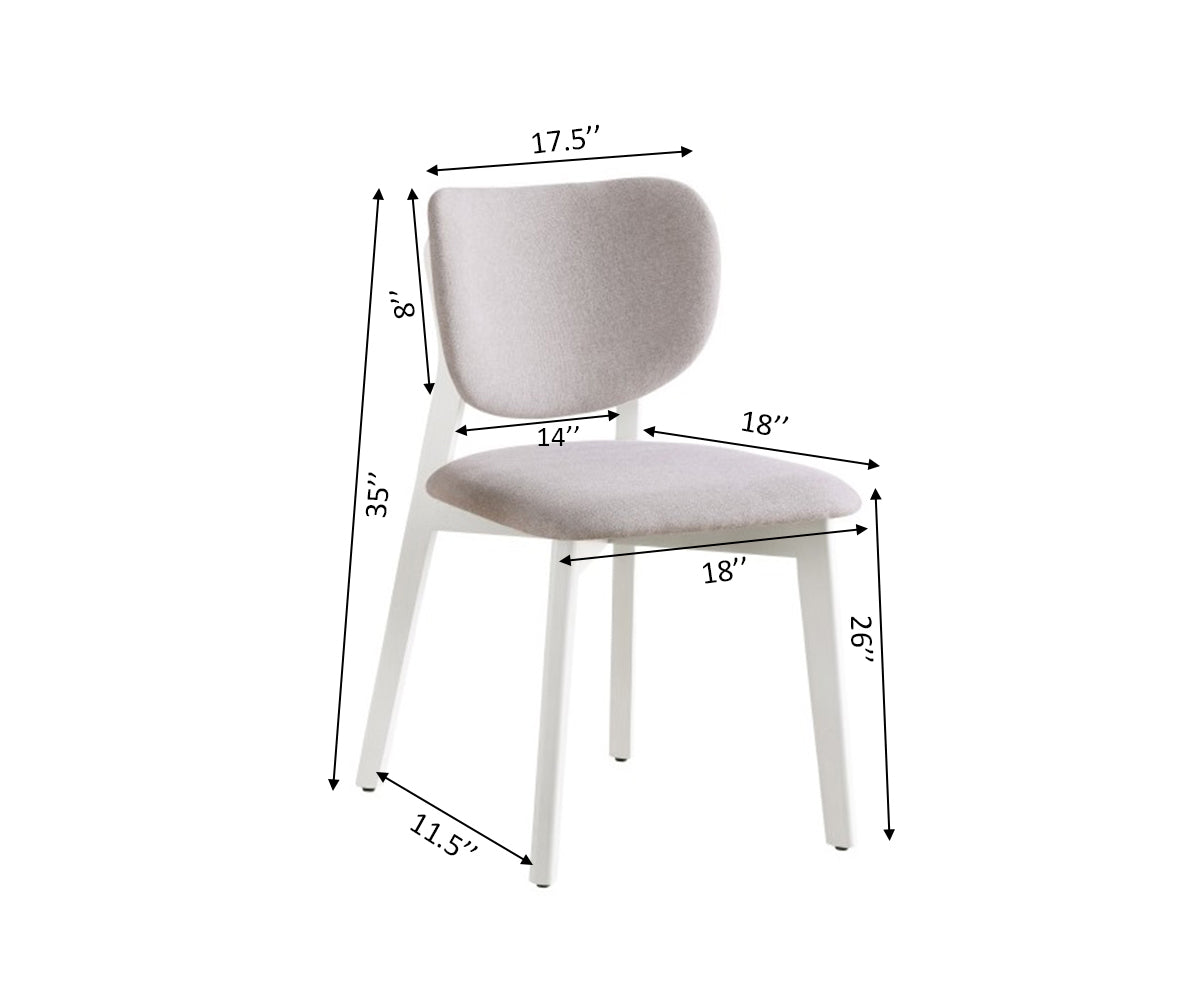 DINING CHAIRS, SET OF 2 - CREAM