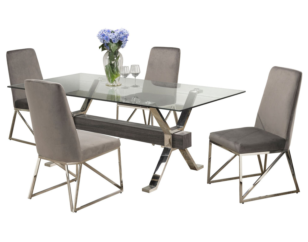 5-PIECE DINING SET - GREY