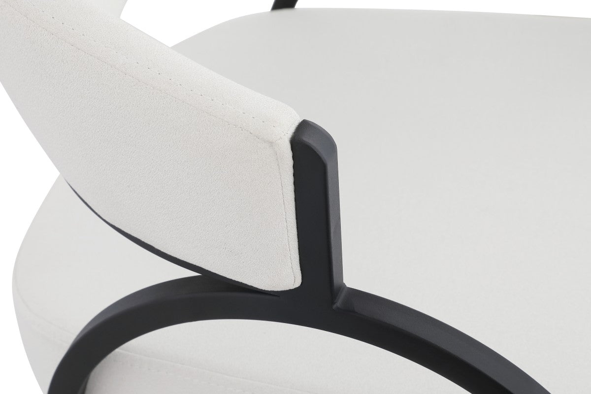 DINING CHAIR, SET OF 2, CREAM/BLACK