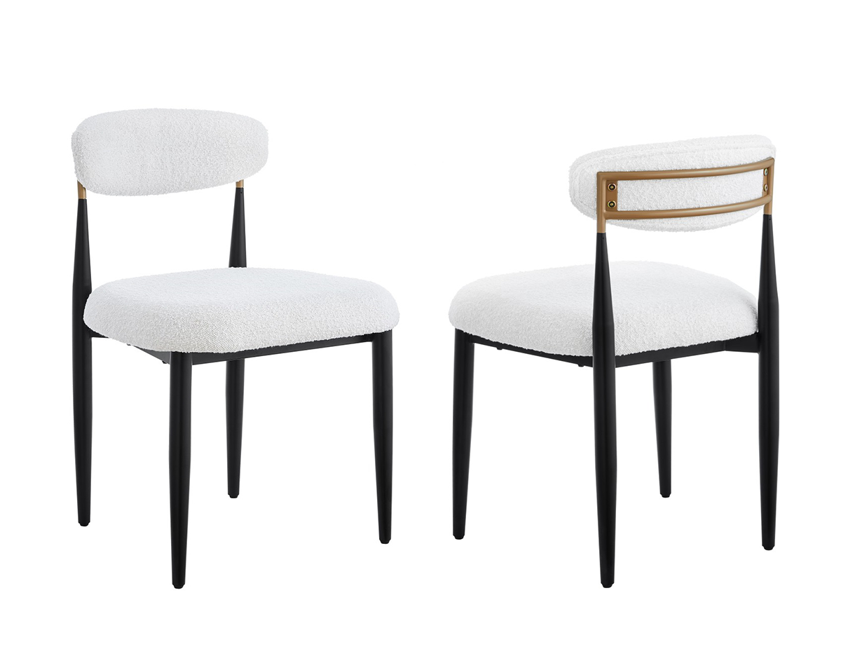 DINING CHAIR, SET OF 2 - WHITE/BLACK