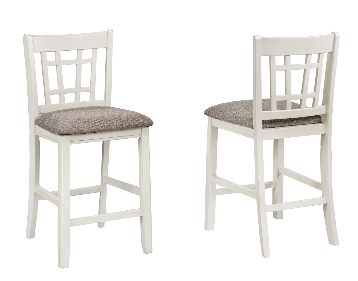 COUNTER STOOL, SET OF 2 - WHITE