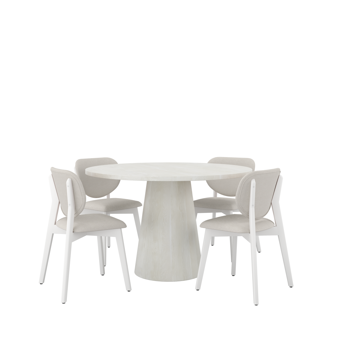 5-PIECE DINING SET - WHITE VIGO