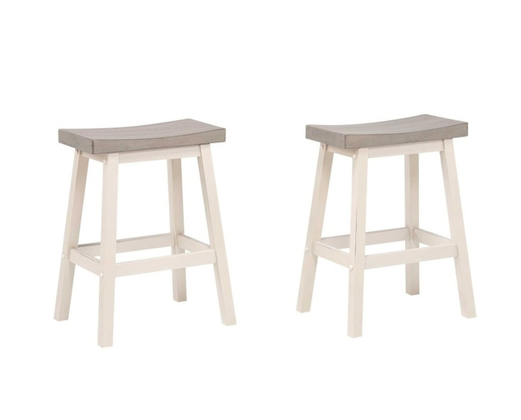 COUNTER STOOL, SET OF 2 - GREY/WHITE