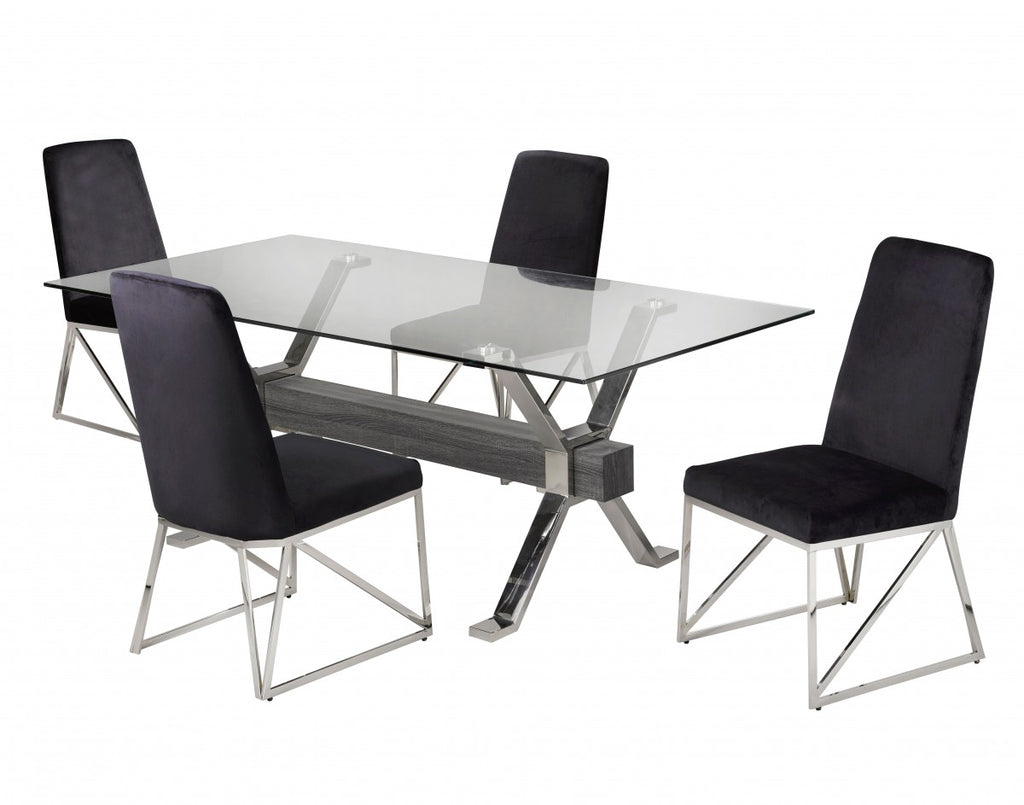 5-PIECE DINING SET - BLACK