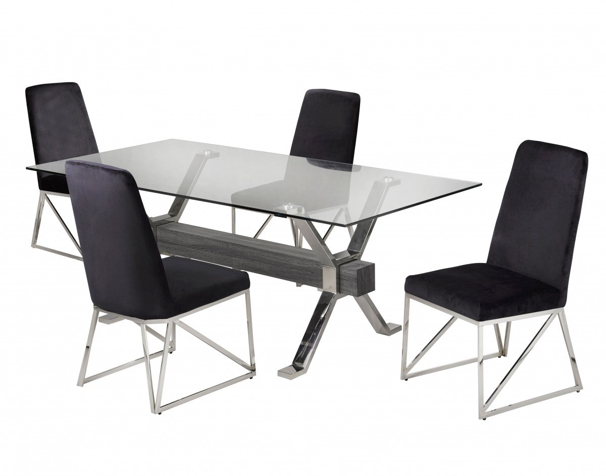 5-PIECE DINING SET - BLACK