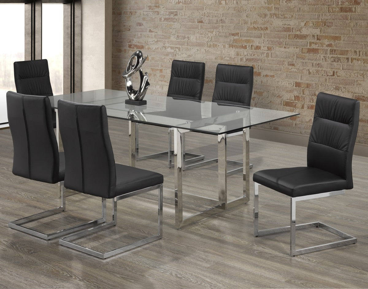 7-PIECE DINING SET - BLACK