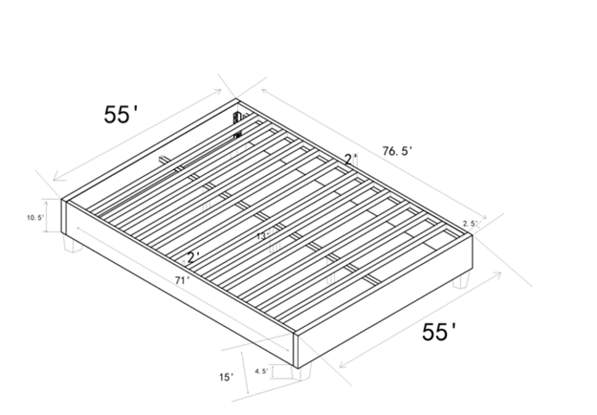 FULL BED BASE - GREY