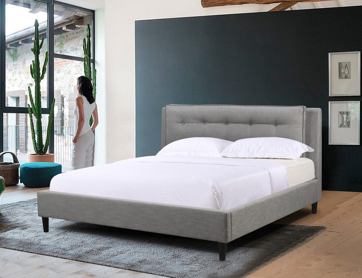 QUEEN PLATFORM BED - GREY