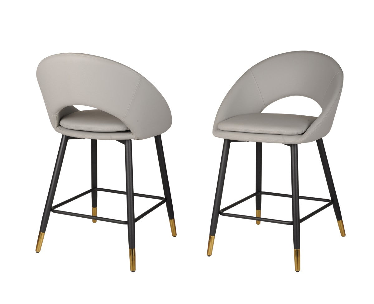COUNTER STOOL, SET OF 2 - GREY