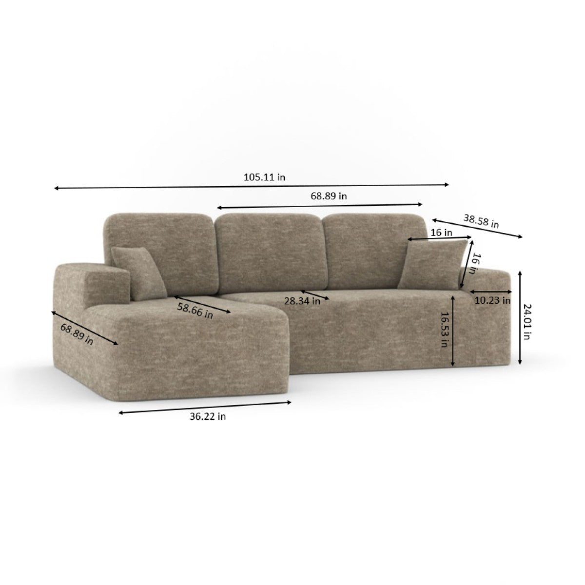SECTIONAL - TAUPE