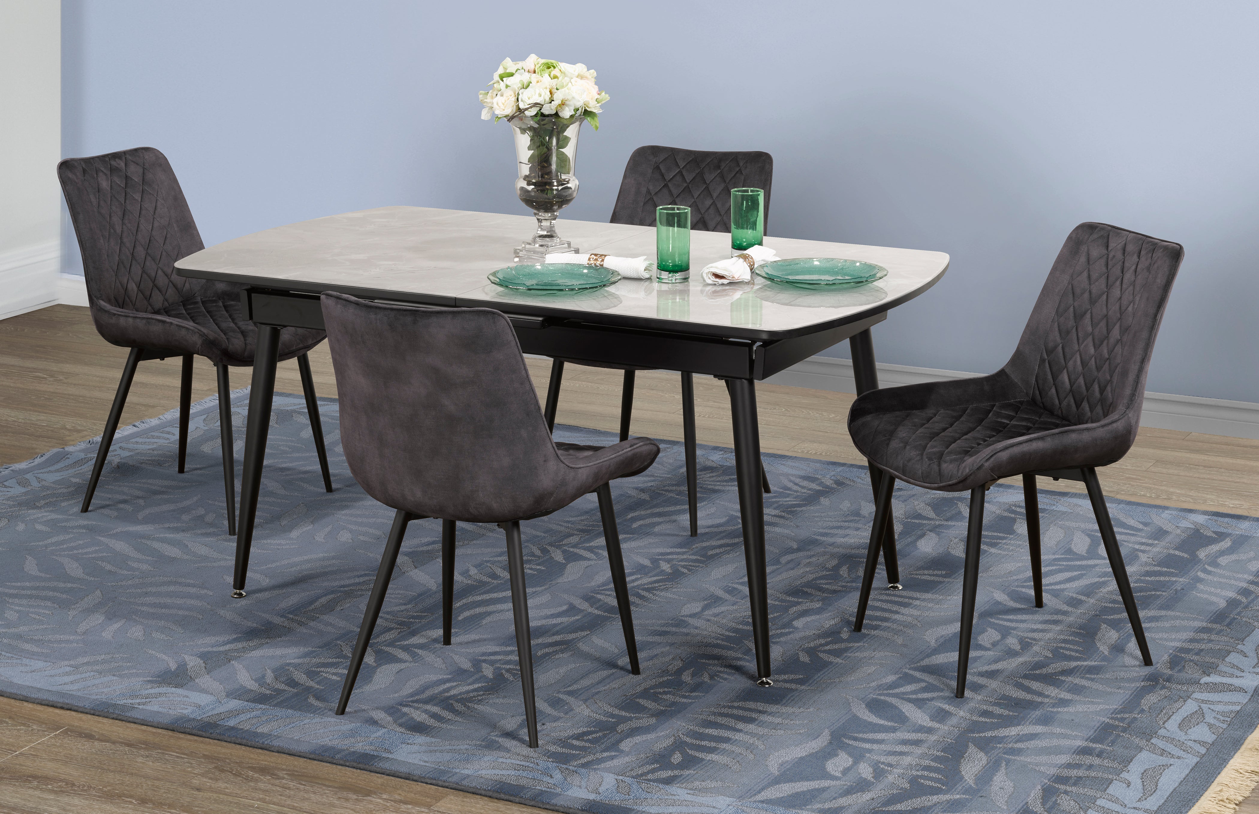 5-PIECE DINING SET - GREY