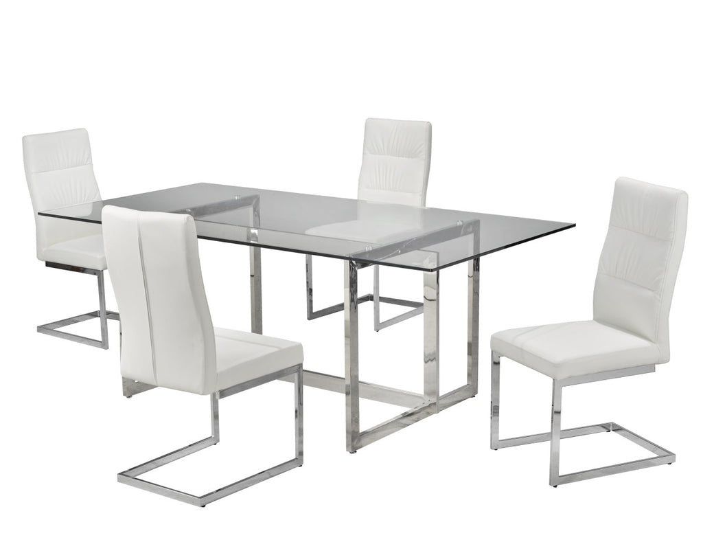 5-PIECE DINING SET-WHITE