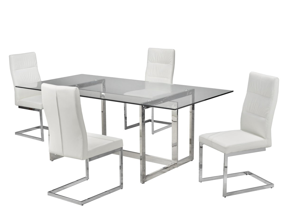 5-PIECE DINING SET-WHITE