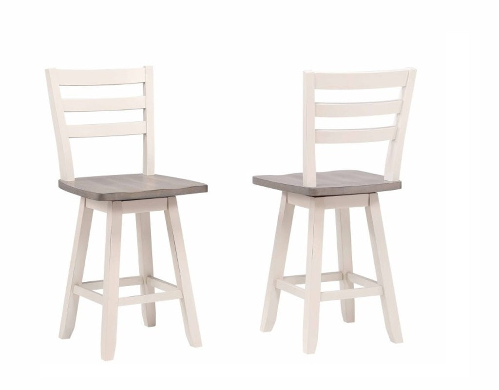 COUNTER STOOL, SET OF 2 - GREY/WHITE