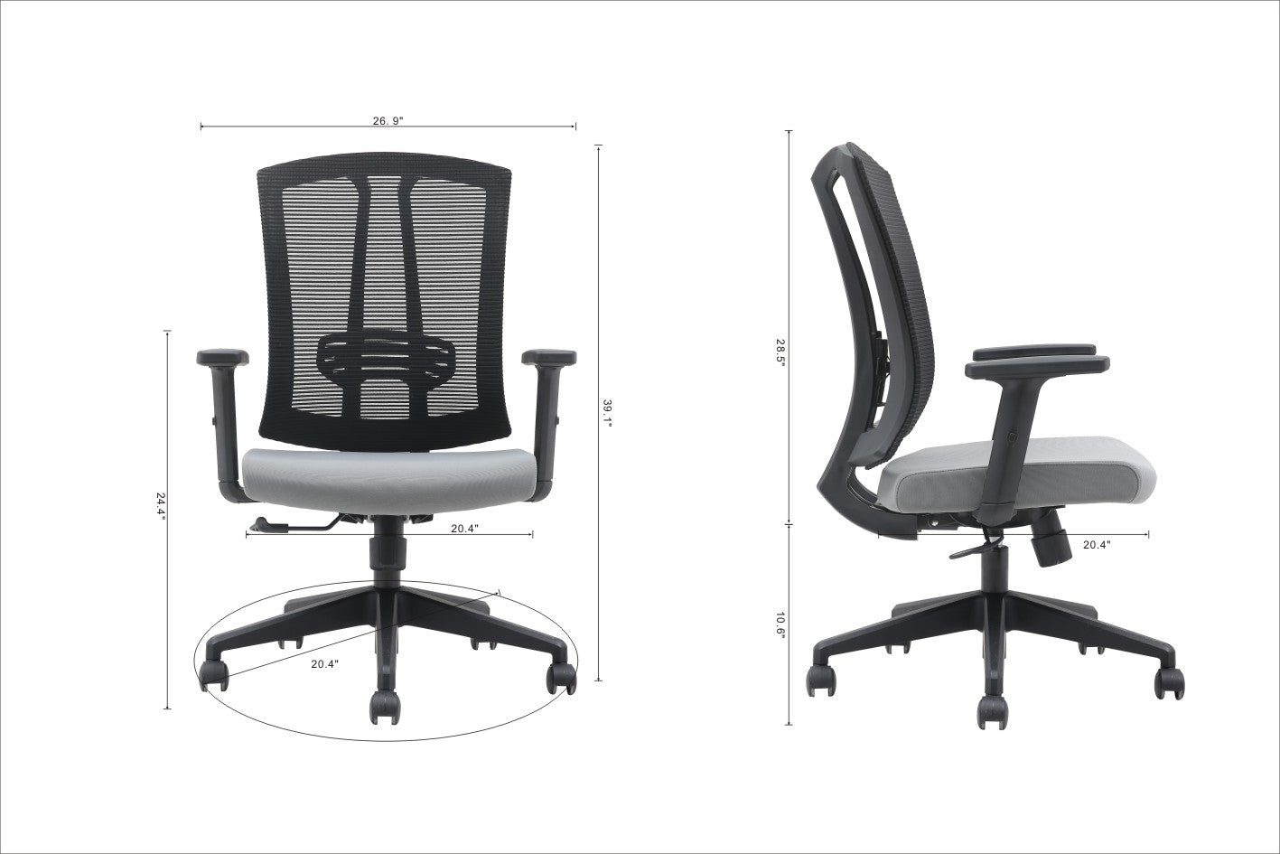 OFFICE CHAIR - BLACK/GREY