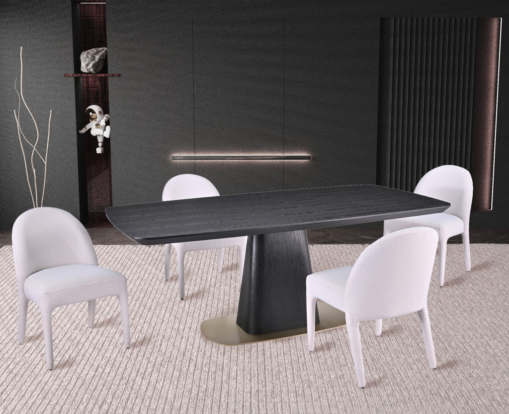 5-PIECE DINING SET - BLACK/BEIGE