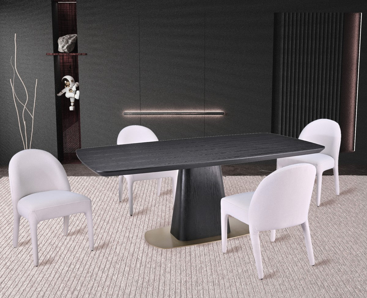 5-PIECE DINING SET - BLACK/BEIGE