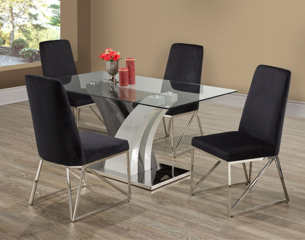 5-PIECE DINING SET - BLACK