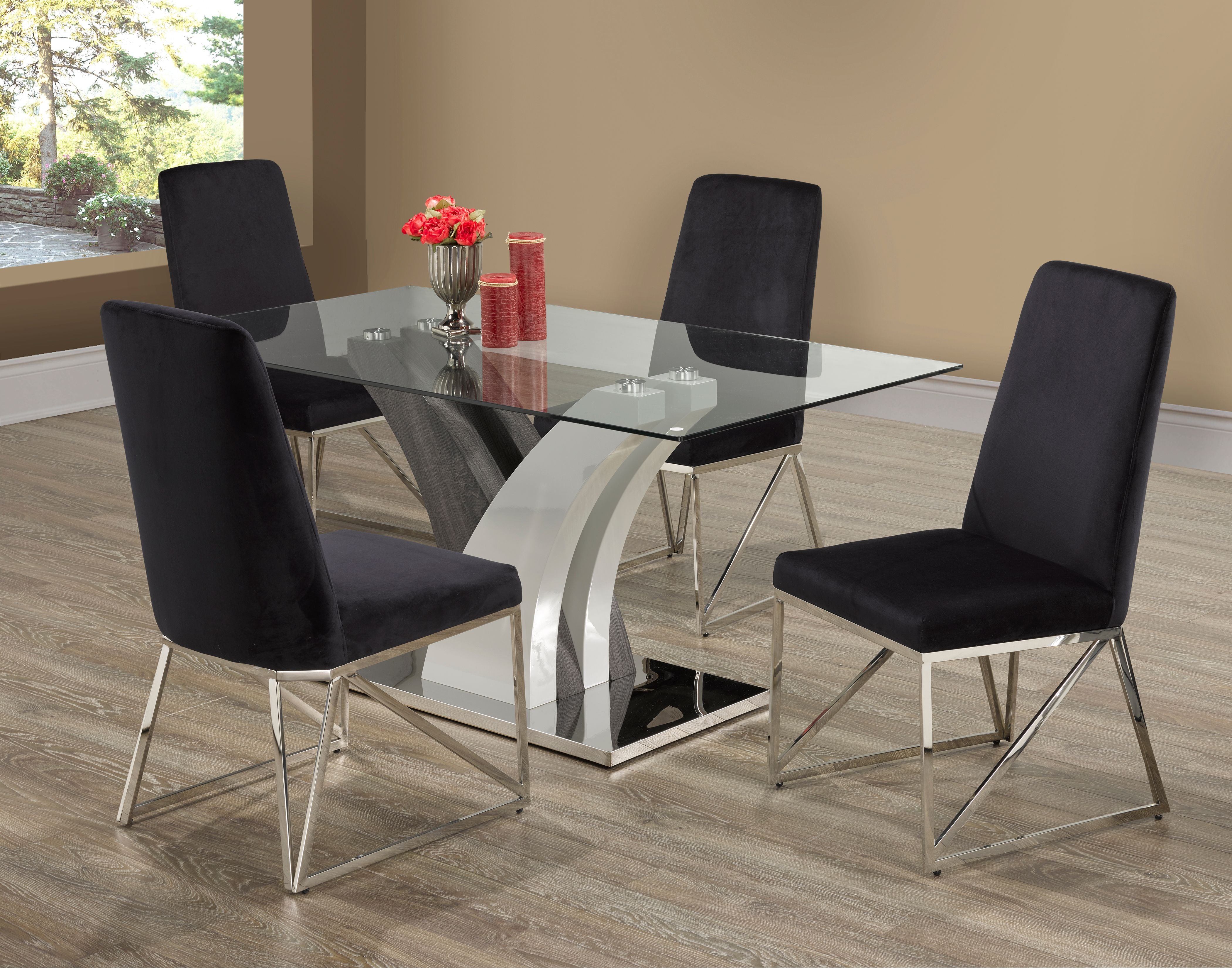 5-PIECE DINING SET - BLACK