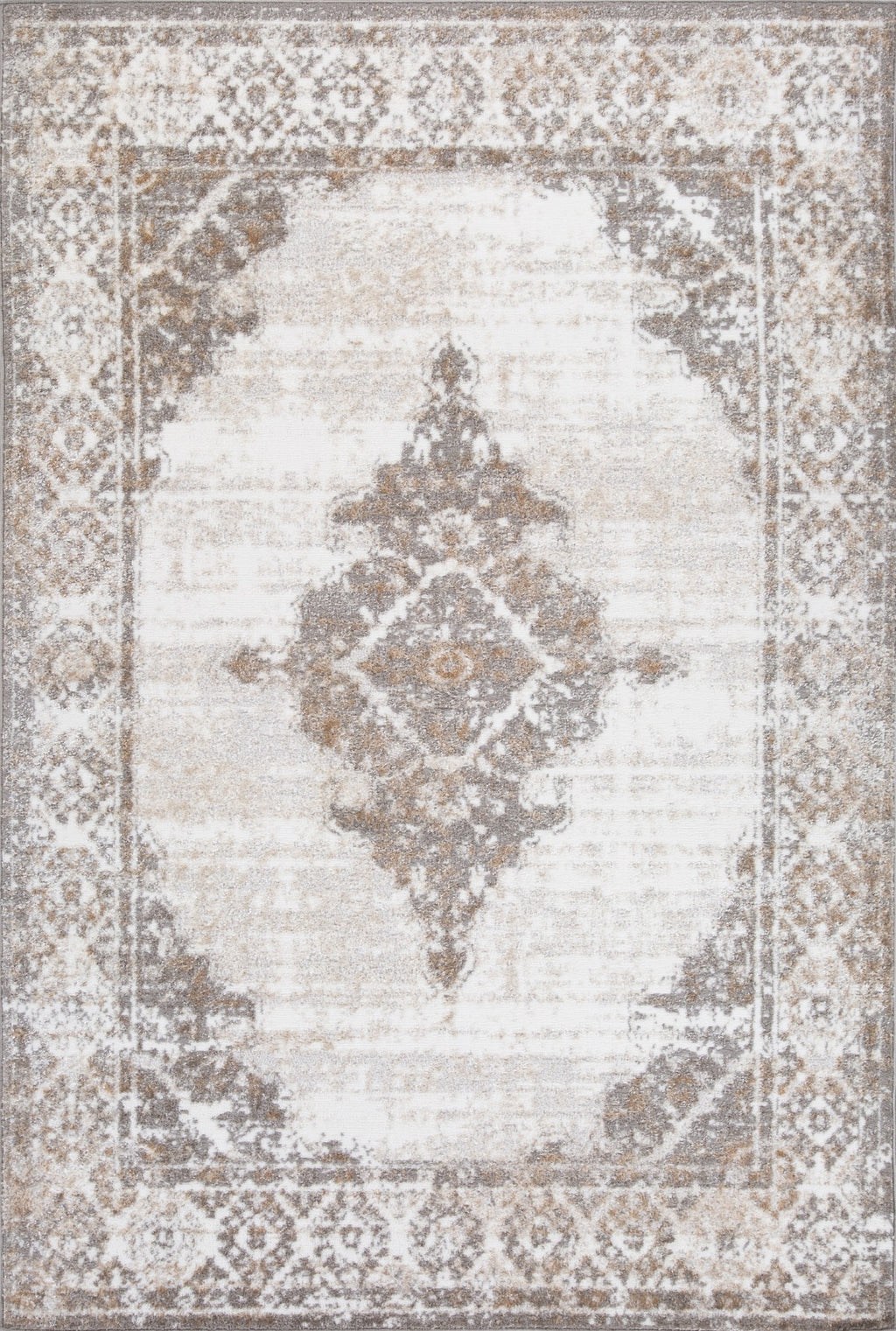 8 X 11 AREA RUG - GREY/CREAM