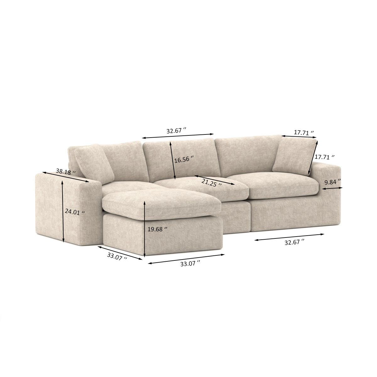 SECTIONAL - BEIGE